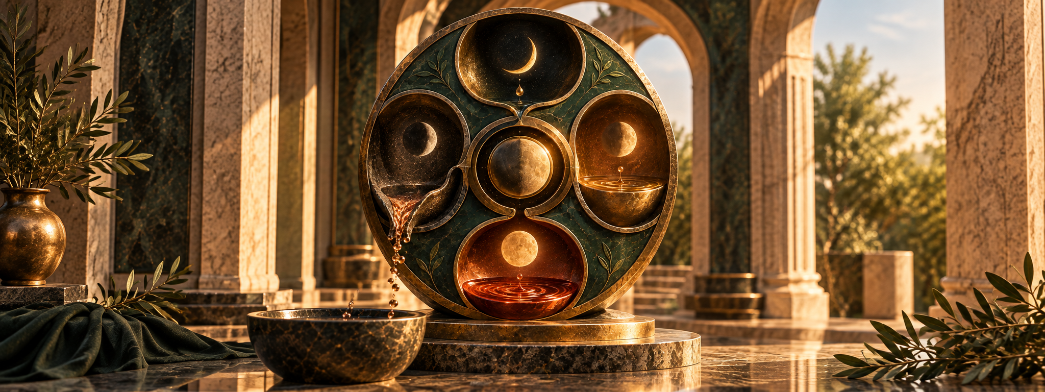 Symbolic circular artwork representing recurring biological rhythm